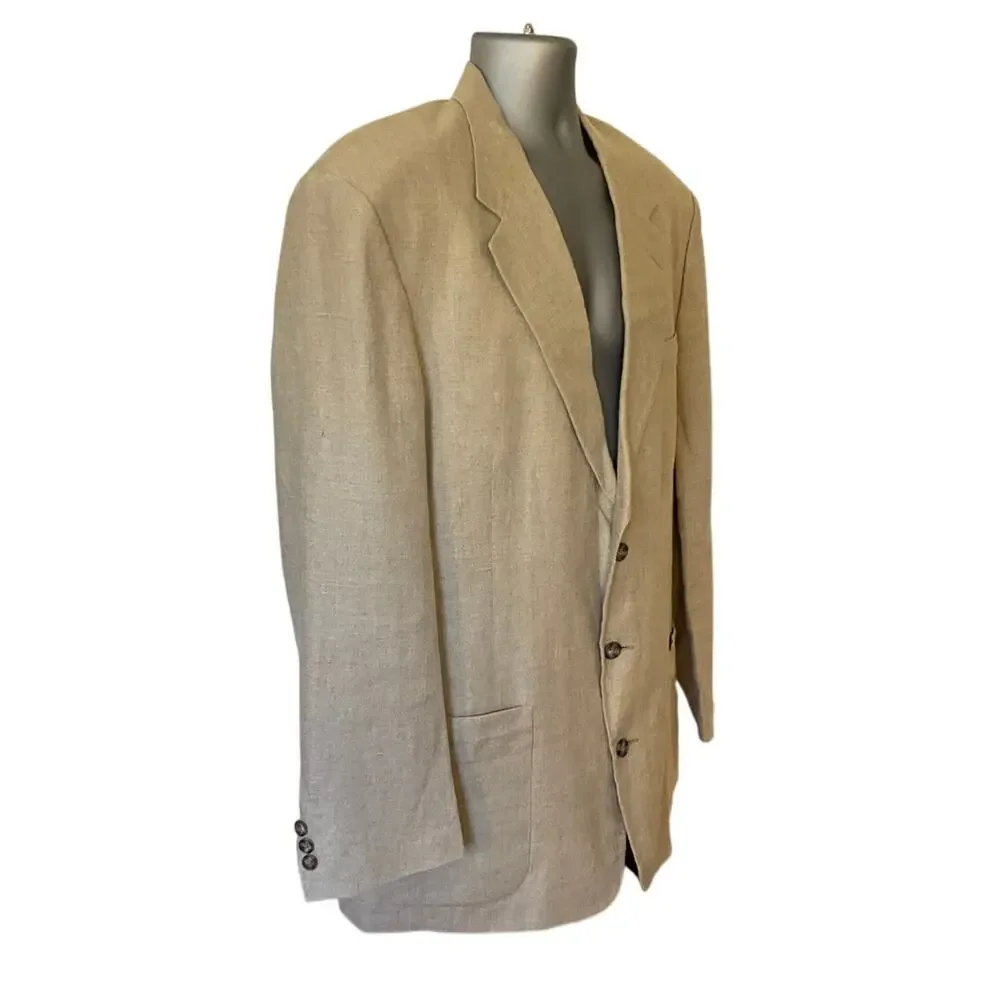 Eddie Bauer Linen Blazer Mens 44 Tall Beige Tan Sport Coat AKA Eddie Bauer